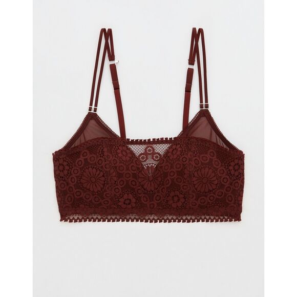 Aerie Real Power Wireless Plunge Bandeau Push Up Lace Bra 32B NEW Wire Free - Picture 8 of 14